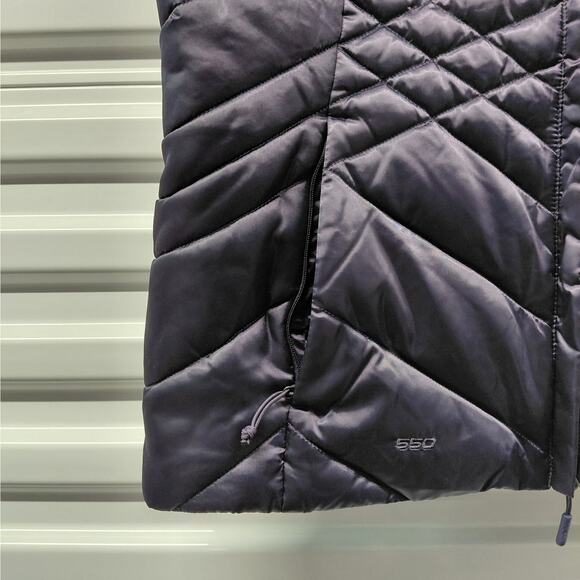 The North Face Womens 550 Down Puffer Vest Sz Large Purple Quilted Zip Jacket - Picture 6 of 9